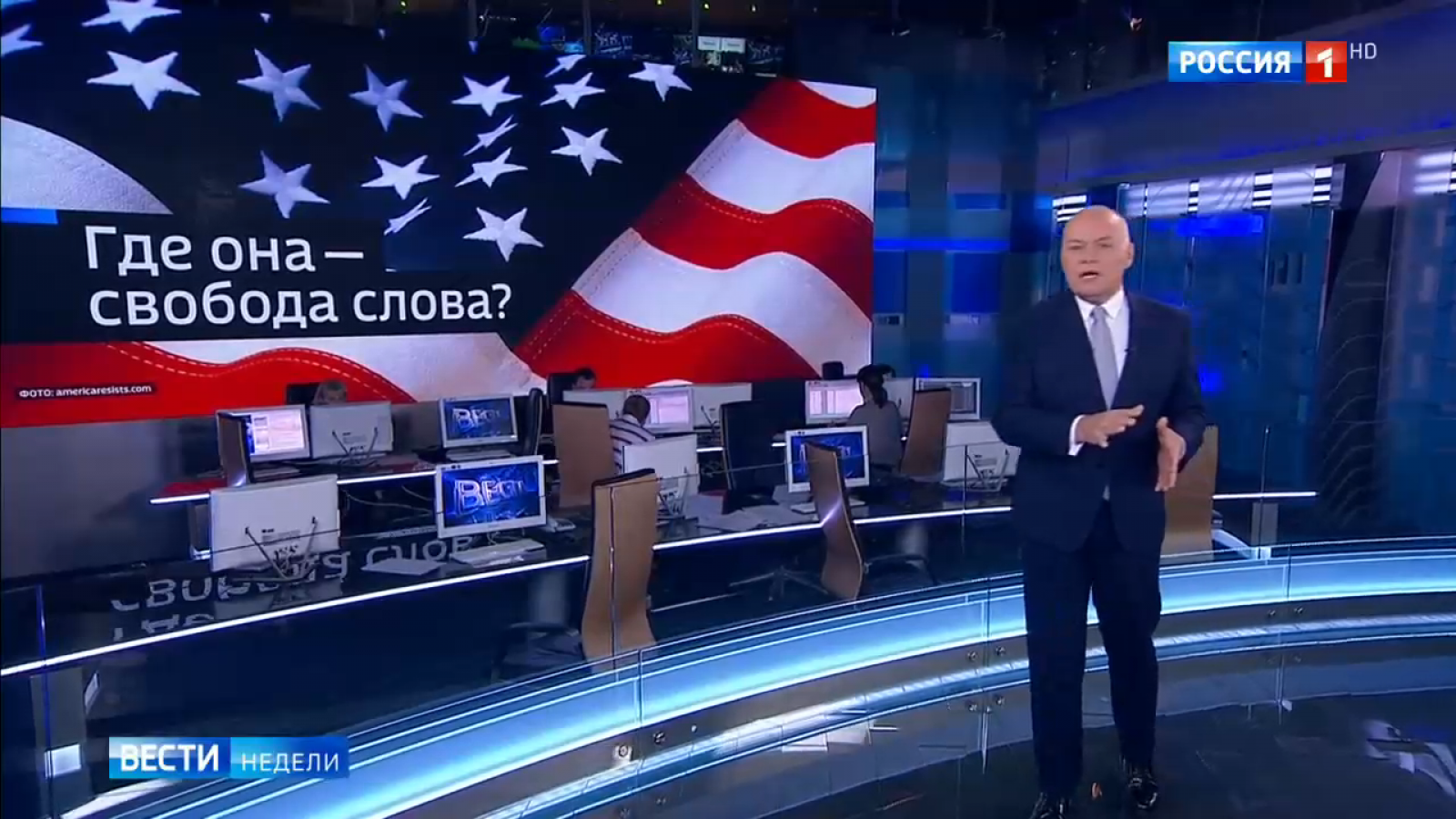 22 канала россия 1. Вести недели с Дмитрием Киселевым.