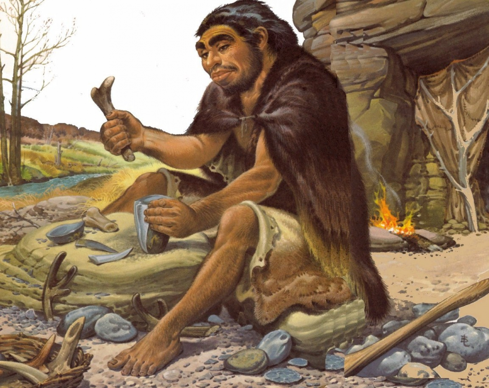 Первобытная среда. Палеоантропы неандертальцы. Каменный век неандертальцы. Древний человек неандерталец. Древние люди Палеоантропы.